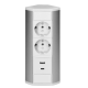 GNIAZDO MEBLOWE PODWÓJNE ORNO OR-GM-9039(GS)/W-G 2xUSB SCHUKO